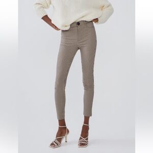 Zara NWOT HIGH-WAISTED PLAID LEGGINGS